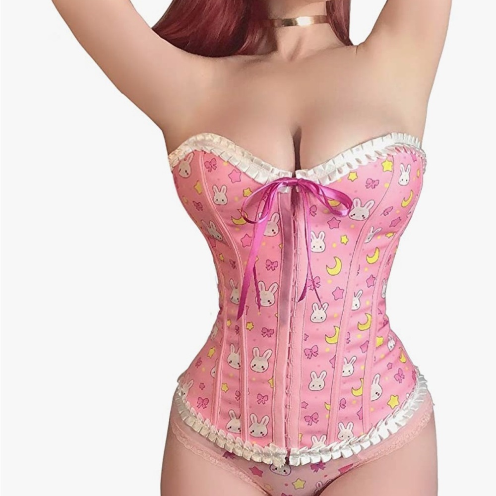 Plus Kawaii Pink Overbust Corset